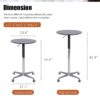 Movable Adjustable Bar Table Pub Table 360 Swivel Counter Bar Height Aluminum Star Base Movable For Stand Desk Bistro Table Dining Room Home Kitchen Table - Black - Image 7