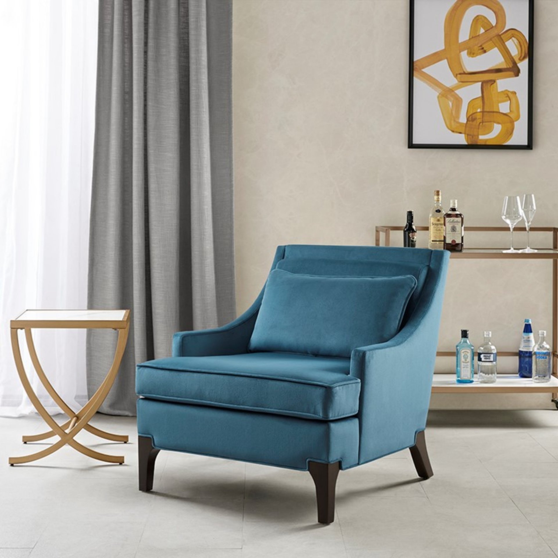 Anna - Accent Chair Design - Blue - Image 2