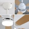 Indoor Modern 52" Ceiling Fan With Dimmable 6 Speed Wind 5 Blades Remote Control Reversible Dc Motor With LED Light - White - Image 7