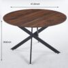 Round Dining Table, Office Table, Coffee Table, Cross Leg - Brown - Image 2