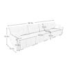 Modern 4 Seater Sofa Frame In Premium, High Resilience Cushions, Versatile Seating - Blue - Image 12