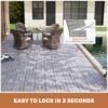30 Piece Interlocking Deck Tiles Checker Pattern, Square Acacia Hardwood Outdoor Flooring For Patio, Bancony, Pool Side - Light Gray - Image 33