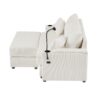Modern Style Loveseat Sofa Sectional Sofa Couch With Storage Space, A Movable Ottoman, Two USB Ports, Two Cup Holders, A Phone Holder For Living Room - Beige - Image 24