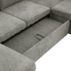 Sectional Sofa Versatile Sofa Bed Sofa Sleeper U - Shaped Sofa With Ample Storage Space, 2 Cup Holders And Charging Ports For Living Room - Light Gray - Image 24