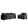 Modern Living Room Sofa 2 Piece Set Corduroy, Single And 3 Seater Sofas - Gray - Image 17