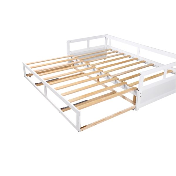 Daybed With Trundle And Two Storage Drawers, Sofa Bed For Bedroom - White