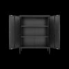 Kitchen Buffet Server Table Accent Sideboard Cupboard Server Buffet Console Table With Doors Cabinet - Black - Image 10