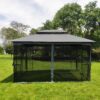 13 0 Outdoor Patio Gazebo Canopy Tent With Ventilated Double Roof And Mosquito Net (Detachable Mesh Screen On All Sides) Suitable For Lawn Garden Backyard And Deck Top - Gray - Image 14