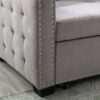 Reversible Sectional Storage Sleeper Sofa Bed, L-Shape 2 Seat Sectional Chaise With Storage, Skin-Feeling Velvet Fabric - Light Gray - Image 13