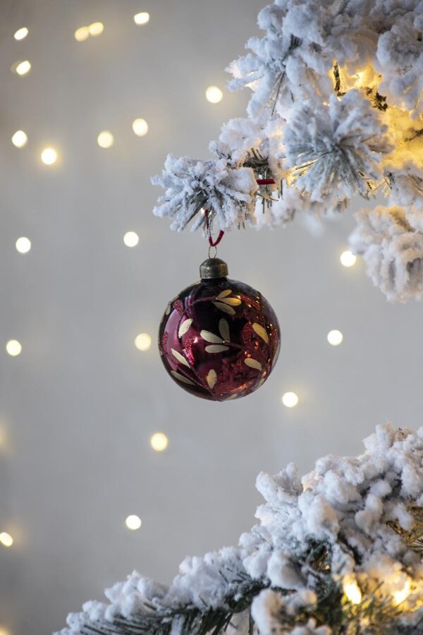 Christmas Ball Ornaments, Decorative Hanging Ball Christmas Tree Ornaments, For Holiday Party Decorations (Set of 12) - Red