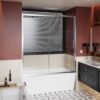 Single Sliding Shower Door For Bathtub With And Handle - Chrome - Image 4