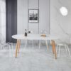 Extensible Table, Dining Table, Office Table, Coffee Table, Wood Leg - Matte White - Image 6