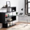 Buck II - Clear Glass, Chrome High Gloss Writing Desk With Shelf - Black - Image 7