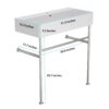 31.5" Ceramic Bathroom Console Sink With Overflow Polished Nickel Legs Modern Vanity Basin - White - Image 3