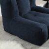 Modern Indoor Fluffy Bean Bag Chair With Memory Foam And Ottoman Super Soft Velvet - Blue - Image 7