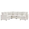 Modern U-Shape Modular Sofa, 7 Seat Chenille Sectional Couch Set With 2 Pillows Included, Freely Combinable Indoor Funiture - White - Image 26