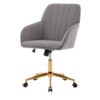 Adjustable Office Chair, Ergonomic Swivel Chair Velvet, Comfortable For Long Sitting - Gray - Image 2