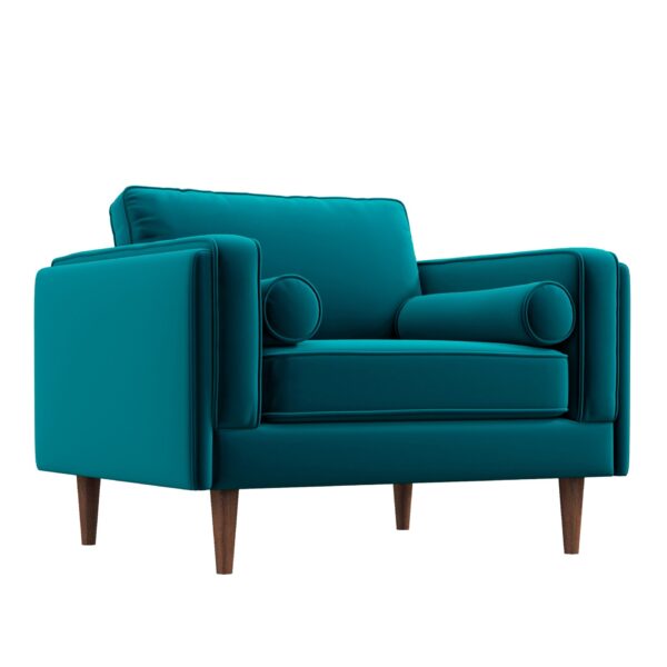 Amber - Velvet Lounge Chair - Light Blue