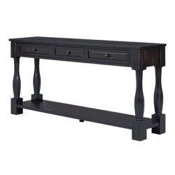 Console Table Long Console Table With Drawers And Shelf For Entryway, Hallway, Living Room - Espresso