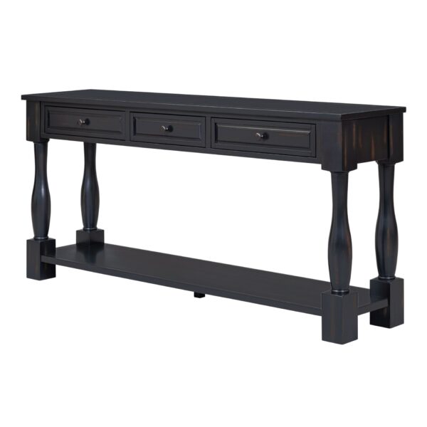 Console Table Long Console Table With Drawers And Shelf For Entryway, Hallway, Living Room - Espresso