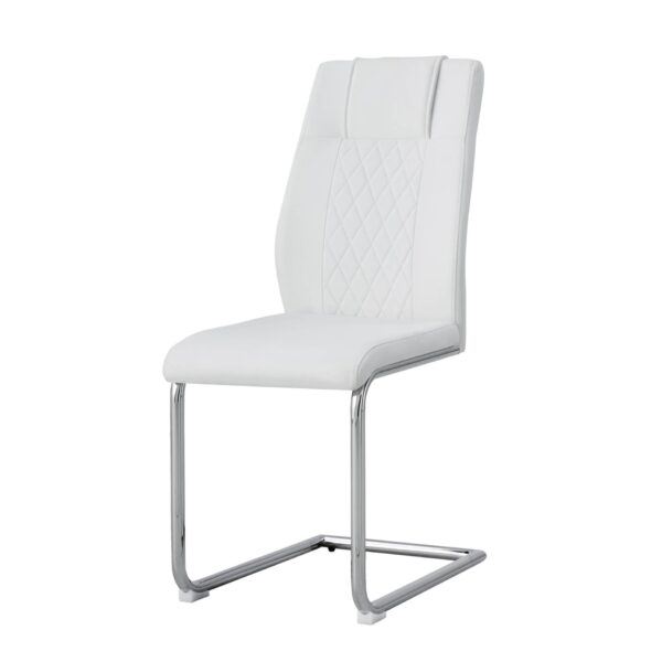 Modern Dining Chairs With Padded Seat Upholstered Chair With Metal Legs Design (Set of 6) - White