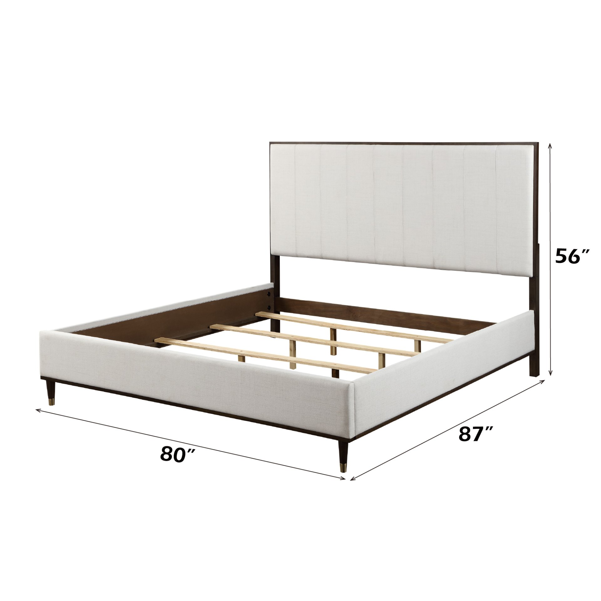Carena - 5 Piece Bedroom Set (Eastern King Dresser Chest Mirror Nightstand) - Brown / Light Gray / White - Image 3