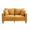 Modern Upholstered 2 Piece Sofa Set, Comfy Corduroy For Living Room And Small Spaces - Orange - Image 6