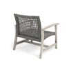 Outdoor Club Chair With Rattan Cover And Acacia Wood Frame - Gray - Image 7