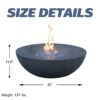 42 " Outdoor Concrete Propane Gas Fire Pit Bowl - Dark Gray - Image 5
