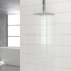 Elegant 8" Square Rainfall Shower Head, Wall / Ceiling Mounted, Stainless Steel - Chrome - Image 5