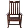 Wooden Oversized Porch Rocker Chair With Wide Seat And Tall Backrest, High Back Smooth Rocking Chairs For Outdoor & Indoor - Brown - Image 4