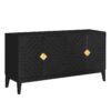 4 Door Sideboard Storage Cabinet For Living Room And Dining Room, 2 Large Cabinets With Gold Handles And Adjustable Shelf - Black - Image 13