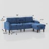 Convertible Combination Sofa, Sofa L Shaped, Sofa With Storage Cabinet Footstool, Living Room Sofa, Living Room 3 Seater Combination Sofa - Navy Blue - Image 3