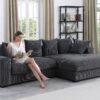 Naomi - 3 Piece Upholstered Sectional - Dark Gray - Image 9
