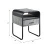 Raziela - End Table With Drawer - Concrete Gray / Black - Image 6