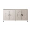 Modern Lacquered 4 Door Wooden Cabinet Sideboard Buffet Server Cabinet Storage Cabinet, For Living Room, Entryway, Hallway, Office, Kitchen And Dining Room - Champagne Silver - Image 8
