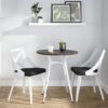 Clara Charlotte - 3 Piece Round Dinette Set With Rounded Top - White / Charcoal - Image 5