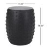 Outdoor End Table With Outstanding Studded Design - Matte Black - Image 3
