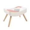 Mid Century Rocking Chair With Ottoman Patchwork Linen Wood Legs Design Living Room And Bedroom - Colorful - Image 9