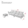 Modern Sectional Technical Leather L-Shaped Sofa Couch With Convertible Ottoman - Dark Gray - Image 2