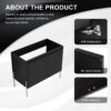 Minimalist Freestanding Bathroom Vanity With Storage Cabinet, Excluding Sink - Dark Oak - Image 8