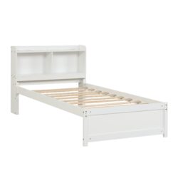 Twin Bed With Trundle, Bookcase - White