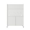 Contemporary Kitchen Pantry Cabinet With Glass Doors, Adjustable Shelves, Steel - Brushed Nickel - Image 23