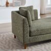 Wide Modern Double Sided Upholstered Chaise Lounge With Throw Pillows - Green - Image 13