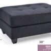 Sleek Contemporary Upholstered Ottoman - Black - Image 6