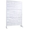 Outdoor & Indoor Privacy Screen Metal Privacy Screen, Freestanding Decorative Screen For Deck Balcony Patio - White - Image 5