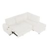 Sectional Sofa Pull Out Sofa Bed L - Shaped Sofa With Movable Ottoman And Stool, Large Storage Space, A Cup Holder, And 2 USB Ports For Living Room - Creamy White - Image 18