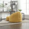 Bedding Bean Bag Sofa Chair High Pressure Foam Bean Bag Chair Adult Material With Padded Foam Padding Compressed Bean Bag With Footrest - Yellow - Image 11