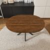 Retractable Dining Table, Round Extendable 6 Person Table - Walnut - Image 2