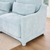 Elegant 2 Seater Sofa With Ottoman And Lumbar Pillows Chenille High Quality Wood - Sky Blue - Image 16